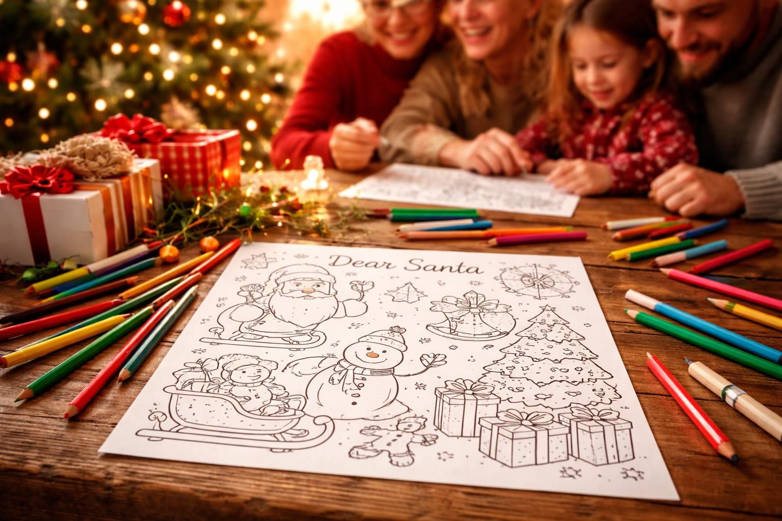 célébrez la magie de noël en famille avec une lettre au père noël à imprimer et colorier, parfaite pour partager des moments joyeux et créer des souvenirs inoubliables.