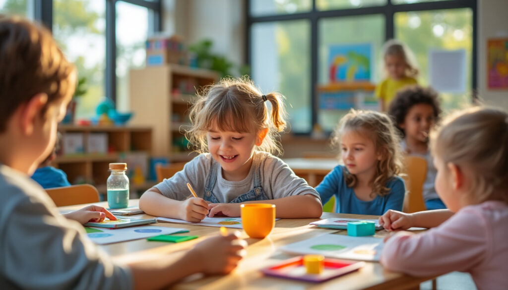 explorez une sélection de jeux collectifs adaptés à la maternelle pour l'intérieur, conçus pour encourager la coopération, l'entraide et le développement social des enfants.