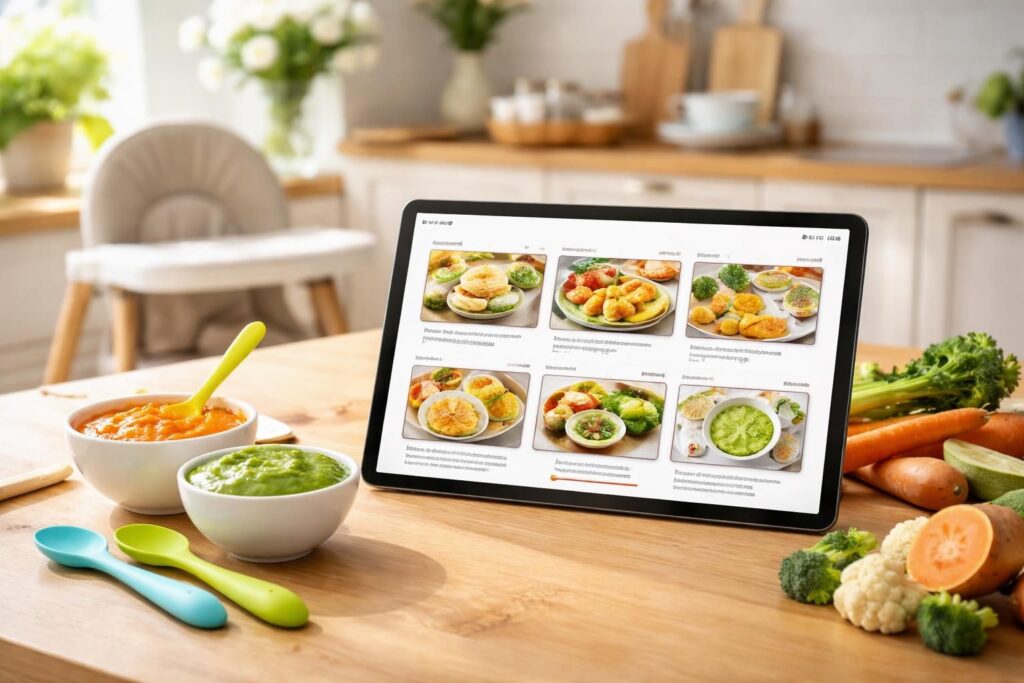 découvrez des menus et recettes adaptés à la diversification alimentaire de bébé, spécialement conçus pour être consultés facilement sur votre tablette samsung galaxy.