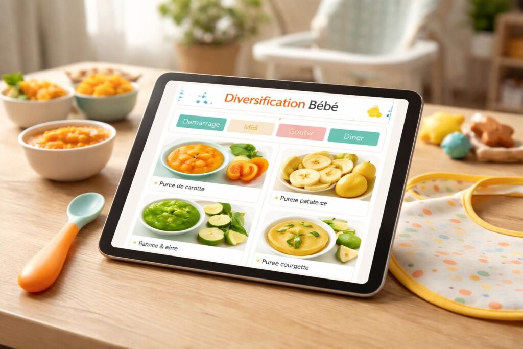 découvrez comment organiser facilement les menus de diversification de votre bébé grâce à une tablette tactile pour une alimentation variée et équilibrée.