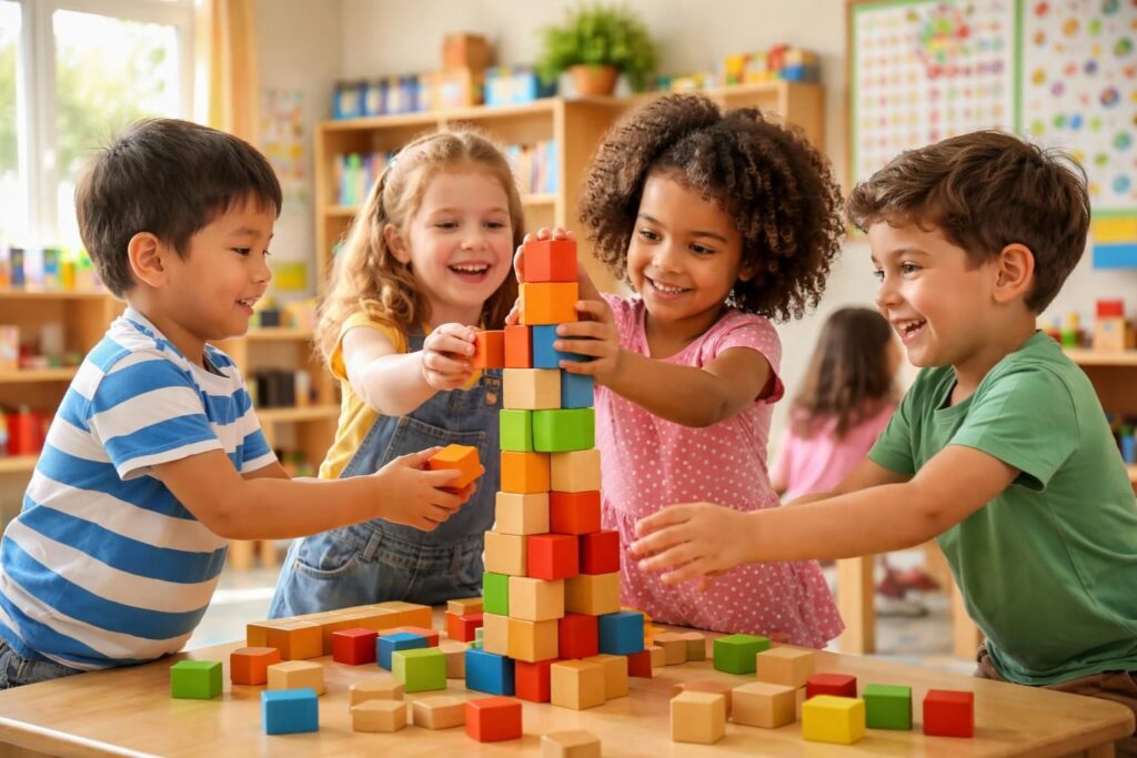 découvrez des activités ludiques pour maternelles conçues pour renforcer le travail d'équipe, développer la coopération et encourager la socialisation dès le plus jeune âge.